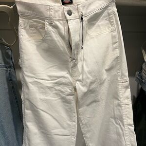 Cream High Waisted Dickies Cargo Pants Women